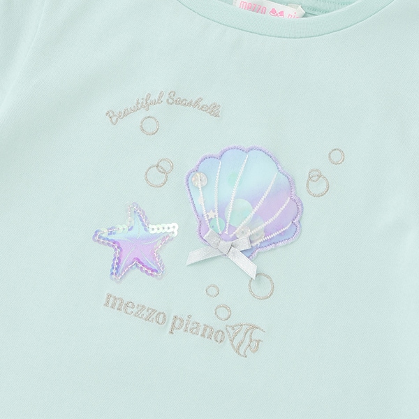シェル刺しゅうTシャツ＆星座柄キュロットスカートセット(80cm