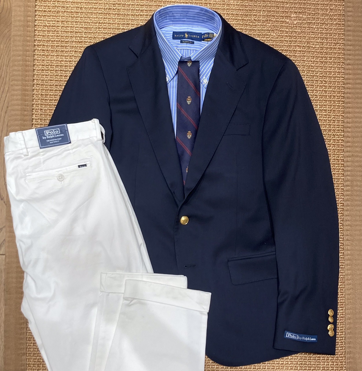 美品】POLO RALPH LAUREN 紺ブレザー ジャケット エンブレム 美品】POLO RALPH LAUREN 紺ブレザー ジャケット エンブレム